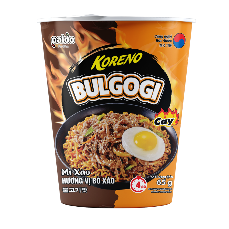 Mì Trộn Koreno Bulgogi Vị Bò Xào Cay (dạng ly)