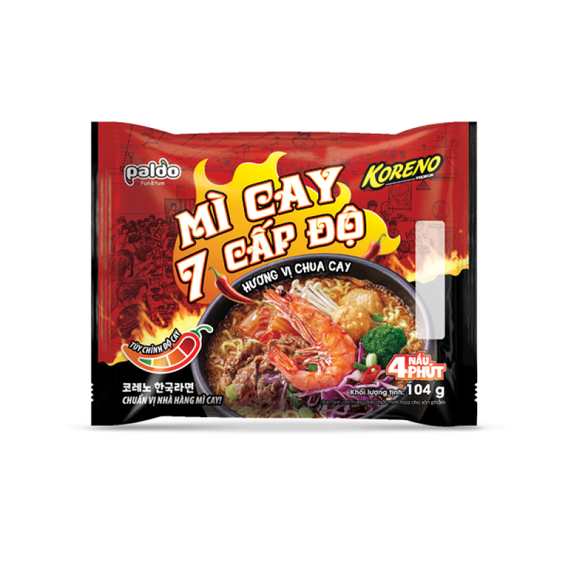 Koreno Premium Mì cay 7 cấp độ hương vị chua cay