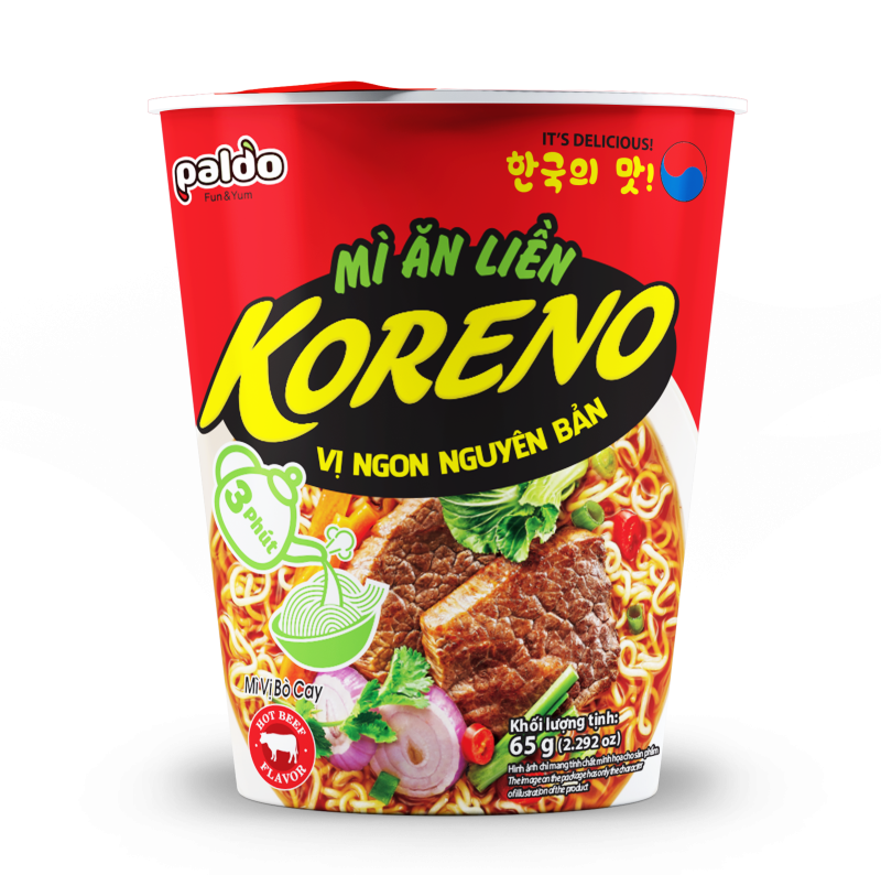 Mì Ăn Liền Koreno Vị Bò Cay (dạng ly)