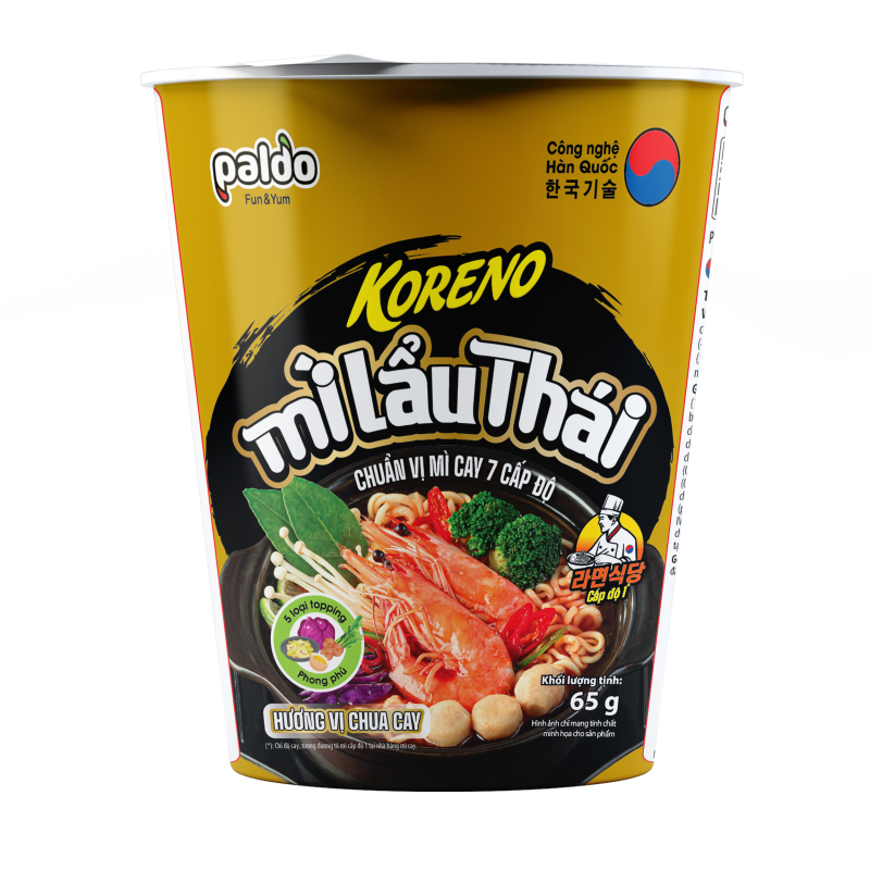 Mì Ăn Liền Koreno Lẩu Thái Chua Cay (dạng ly)
